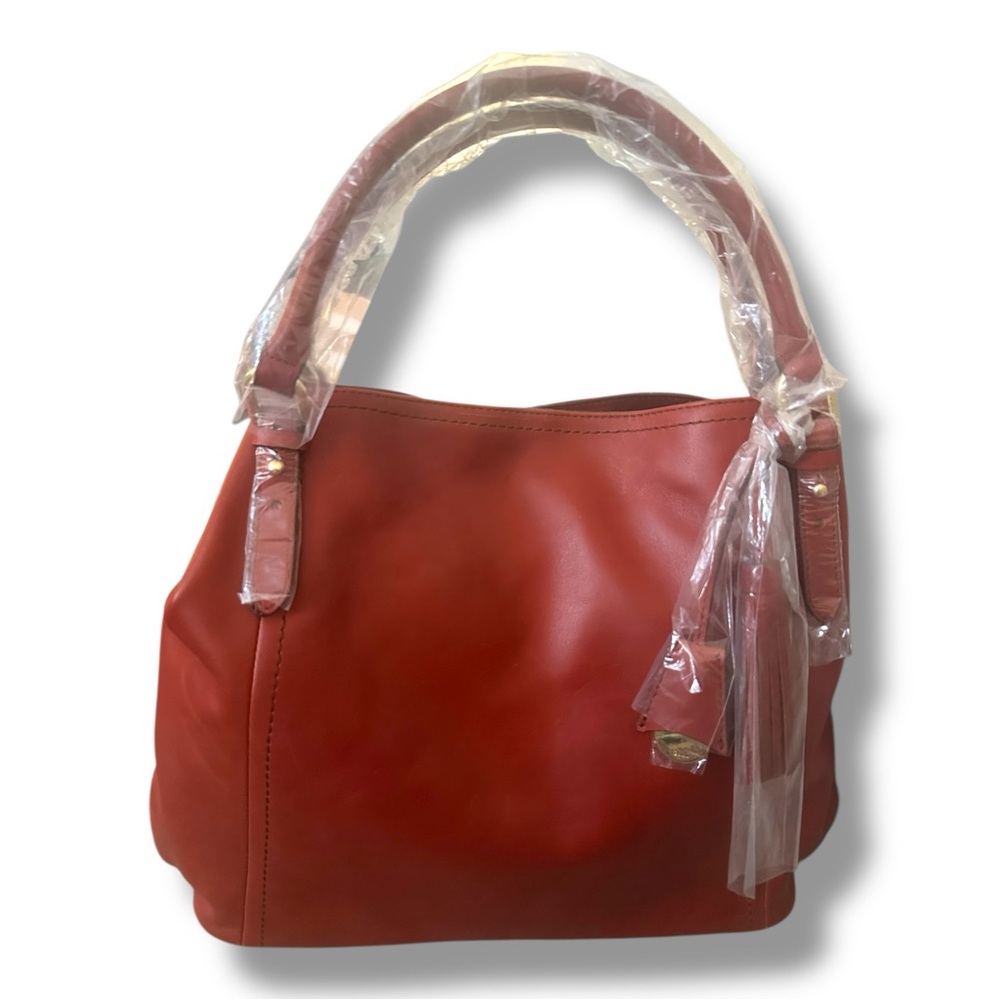 Red Leather Tassel Shoulder Bag - Women - Picture 10 of 16